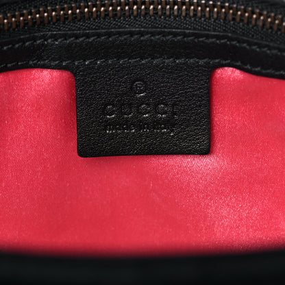 Gucci Velvet Matelasse Loved Embroidered Medium GG Marmont Shoulder Bag Black 6 of 17