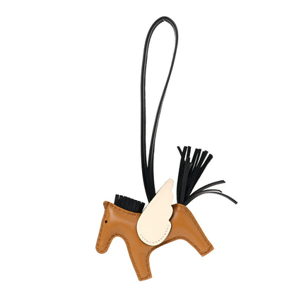 Hermes Milo Lambskin Grigri Rodeo Pegase Horse Bag Charm PM Sesame Black Nata 1 of 5