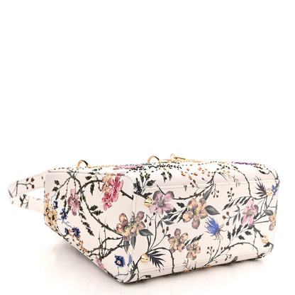 Christian Dior Calfskin Rosa Mutabilis Embroidered Medium Lady Dior White Multicolor 4 of 10