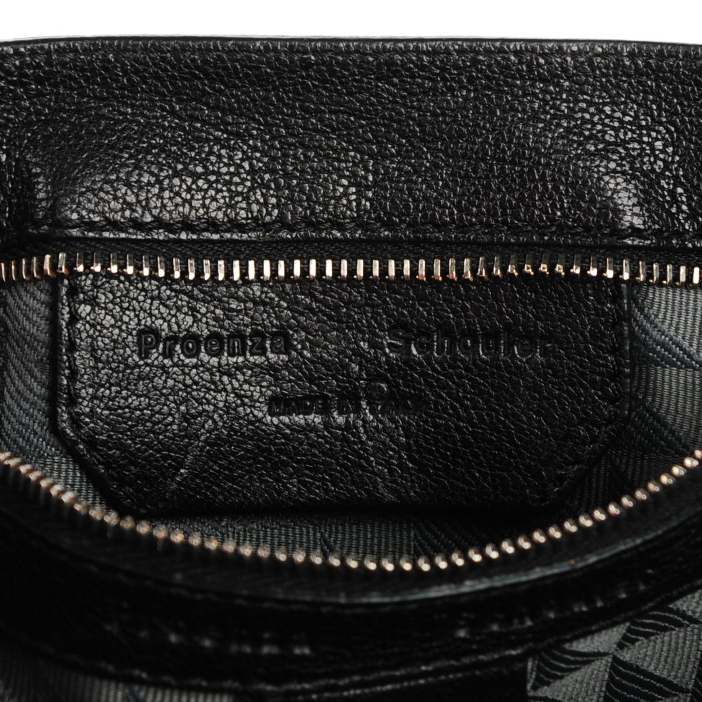 Calfskin Triangle Print Medium PS1 Satchel Black White