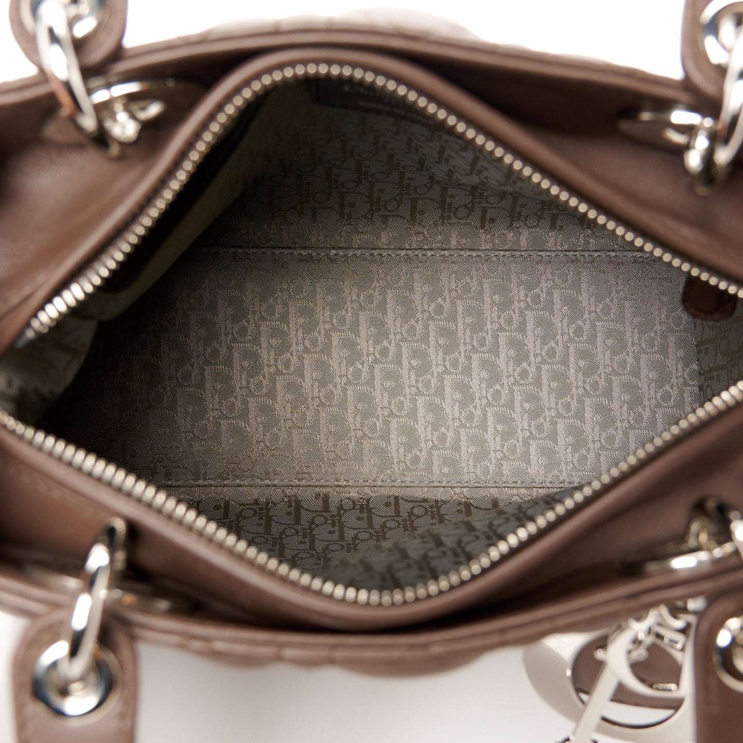 Lambskin Cannage Medium Lady Dior Brown