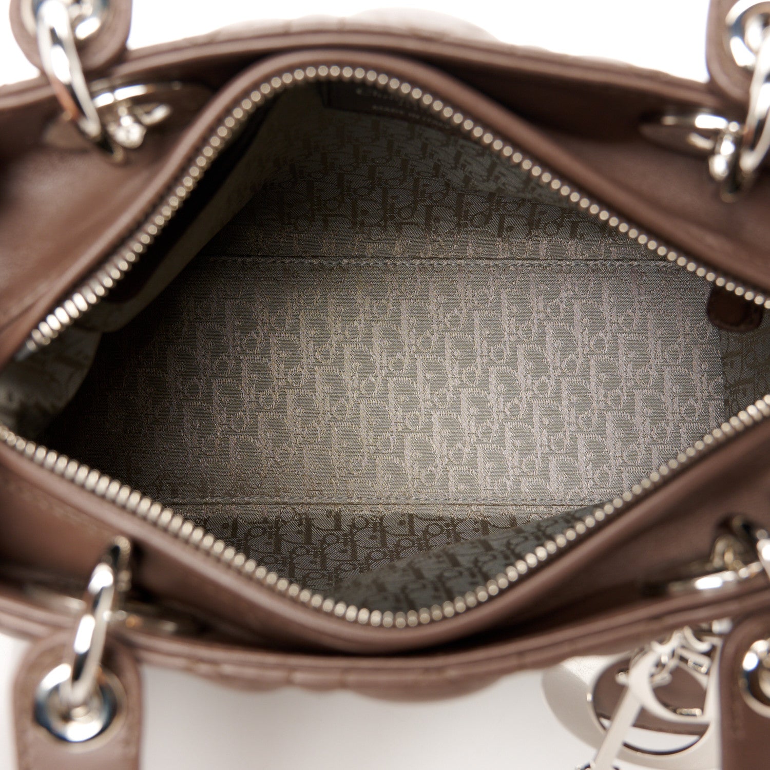 Christian Dior Lambskin Cannage Medium Lady Dior Brown 5 of 11