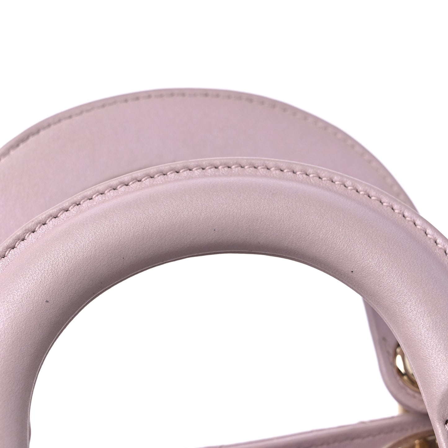 Metallic Calfskin Cannage Mini Lady Dior Pink