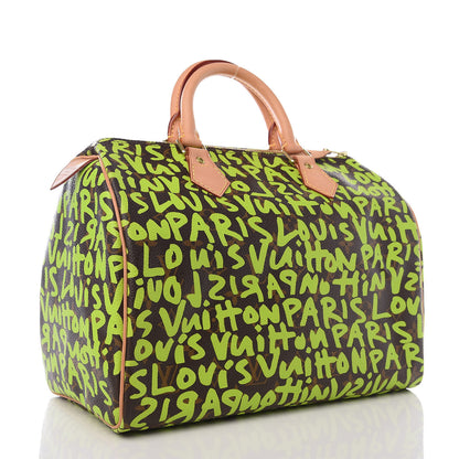 Louis Vuitton Monogram Graffiti Speedy 30 Green 2 of 9