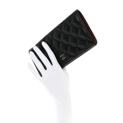 Chanel Lambskin Quilted Yen Wallet Black 2 of 9