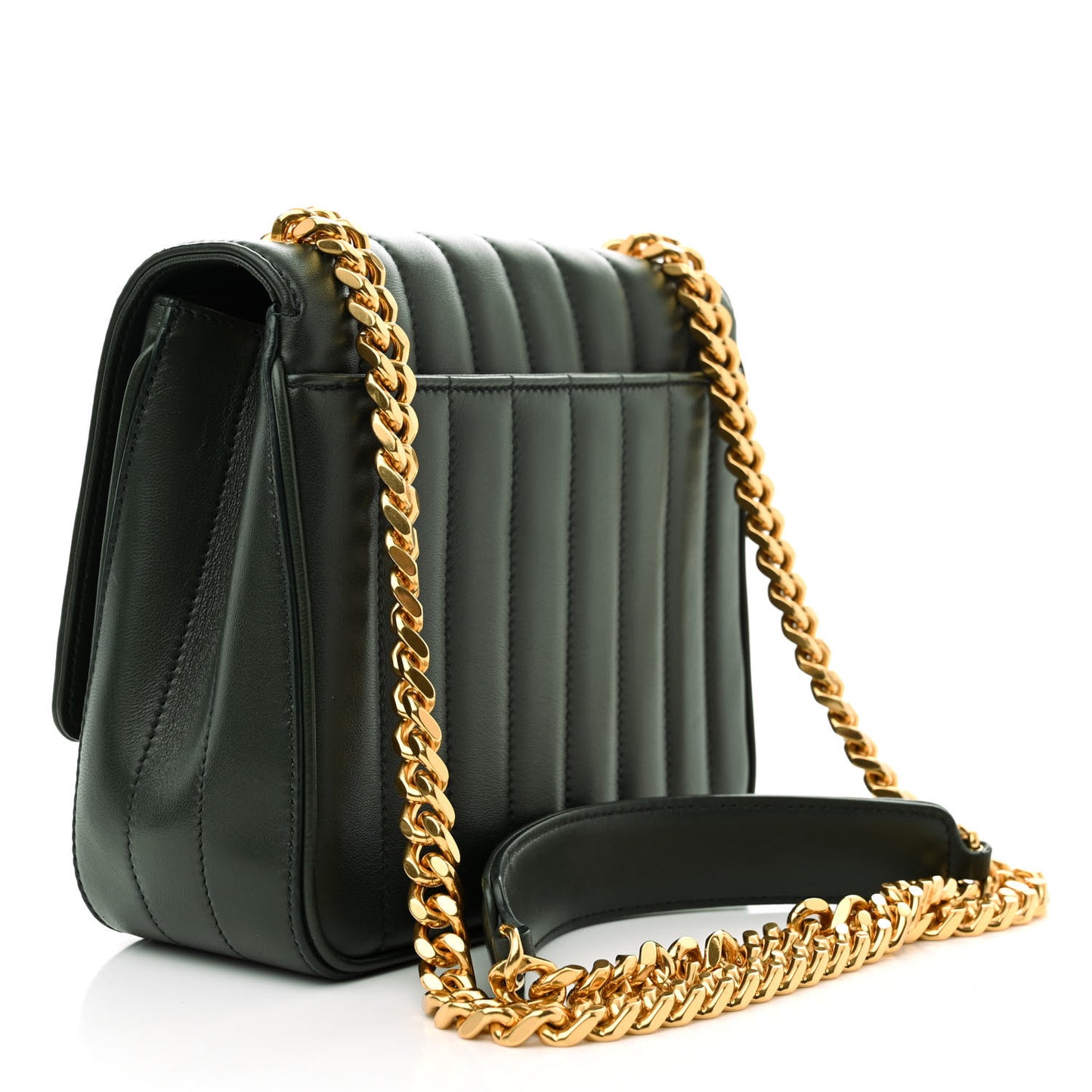 Lambskin Matelasse Monogram Medium Vicky Chain Bag Algae