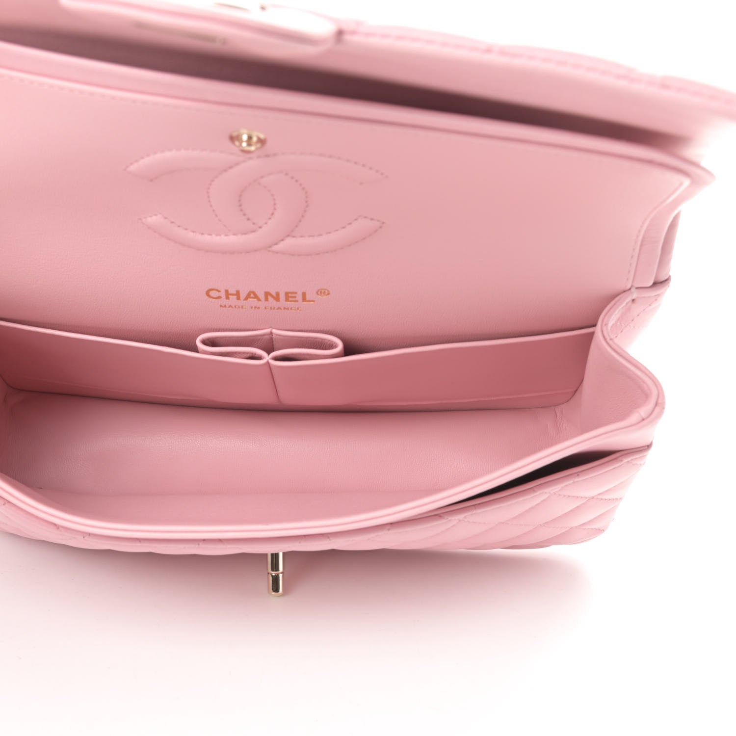 Chanel Lambskin Quilted Medium Double Flap Light Pink 5 of 13