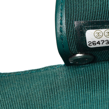 Chanel Metallic Caviar Quilted 6 Key Holder Green 7 of 9