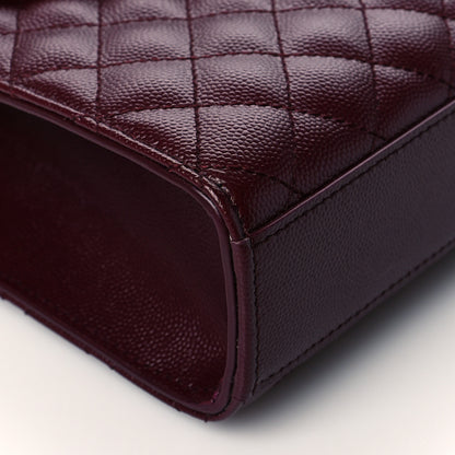 Saint Laurent Grain De Poudre Textured Mixed Matelasse Medium Triquilt Monogram Satchel Rouge Legion 7 of 8