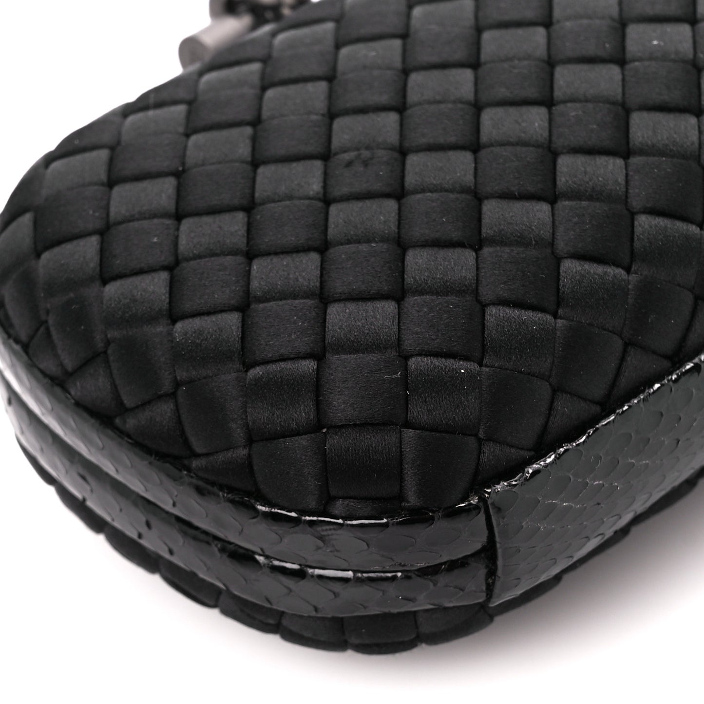 Satin Intreccio Impero Ayers Knot Clutch Black
