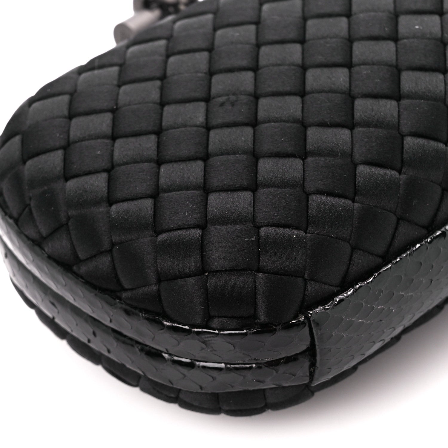 Bottega Veneta Satin Intreccio Impero Ayers Knot Clutch Black 8 of 9