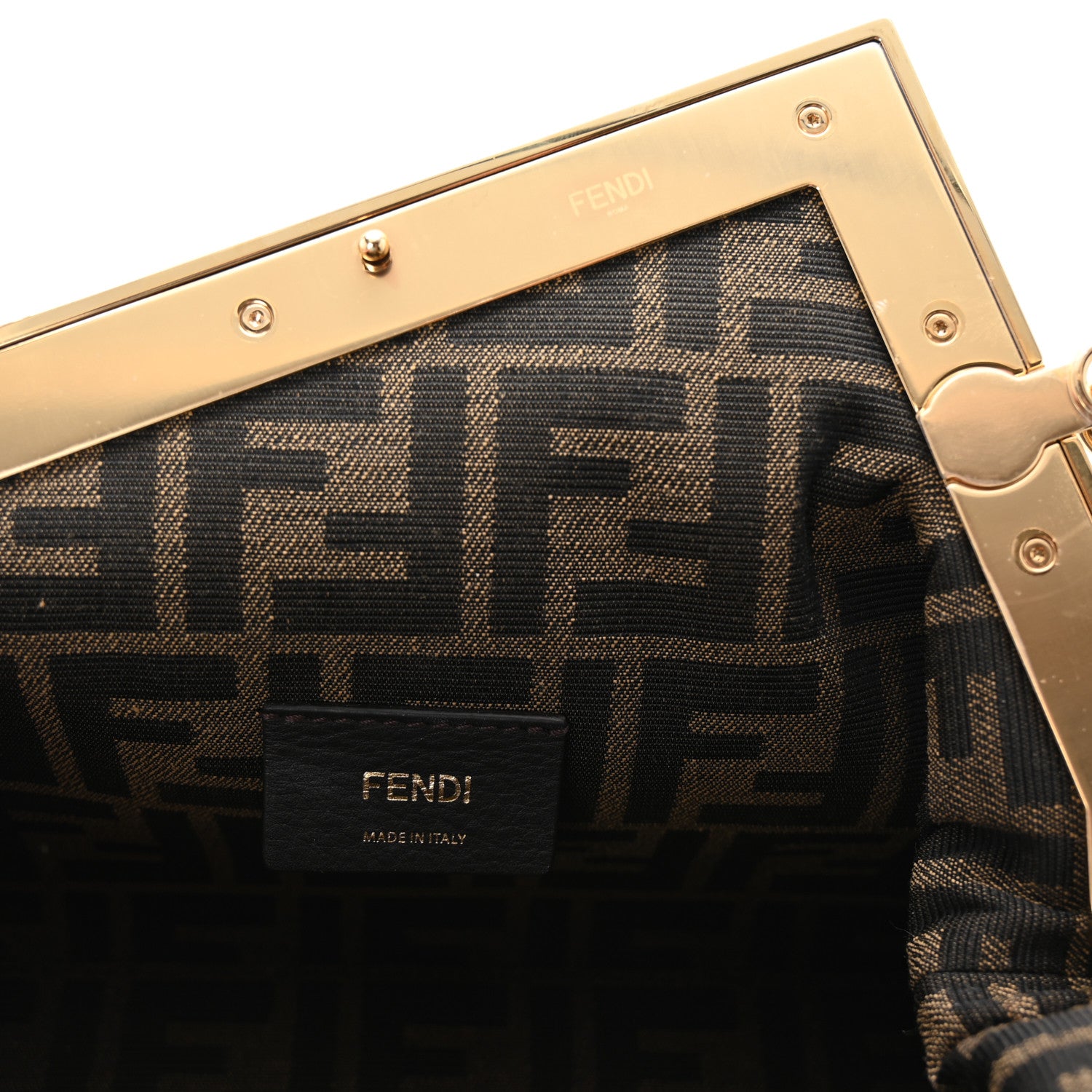 Fendi Shiny Nappa Snakeskin Small Fendi First Black 6 of 11