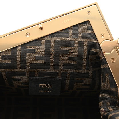 Fendi Shiny Nappa Snakeskin Small Fendi First Black 6 of 11