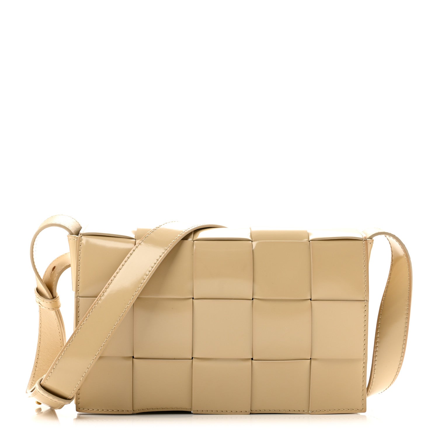 Bottega Veneta Patent Maxi Intrecciato Cassette Crossbody Bag Porridge 1 of 11