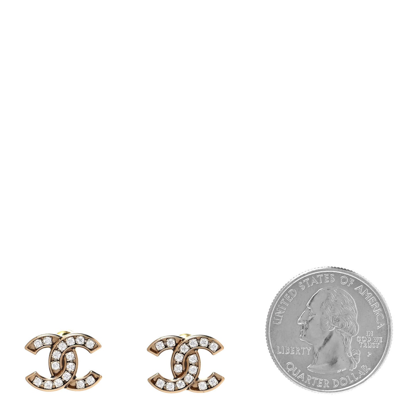 Crystal CC Earrings Gold