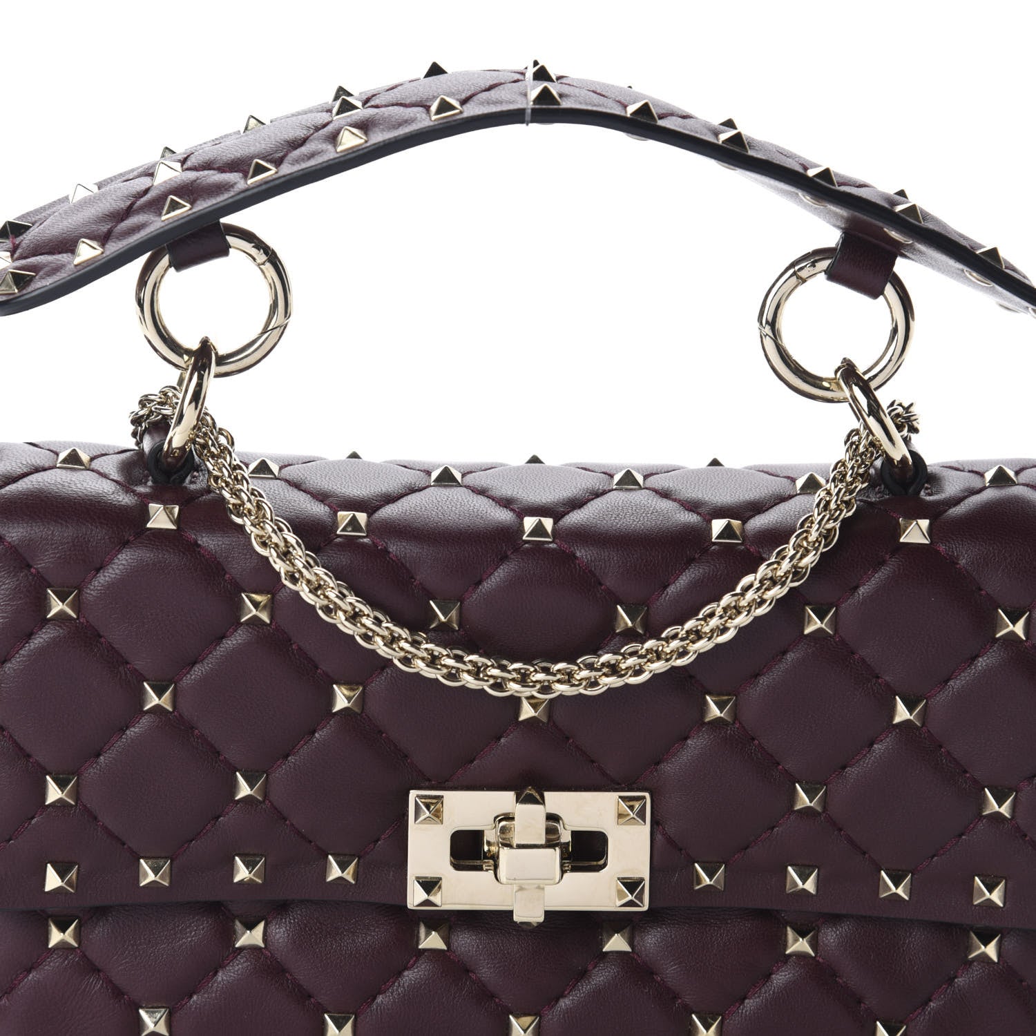 Valentino Garavani Lambskin Small Rockstud Spike Shoulder Bag Rubin 10 of 10