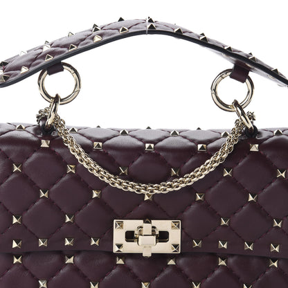 Valentino Garavani Lambskin Small Rockstud Spike Shoulder Bag Rubin 10 of 10