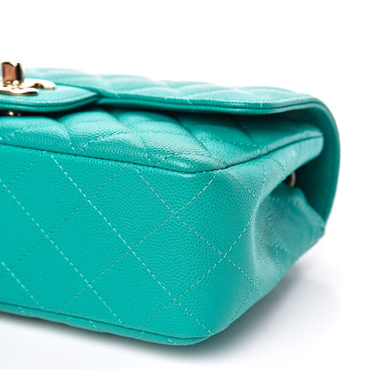 Chanel Caviar Quilted Mini Rectangular Flap Turquoise 10 of 10