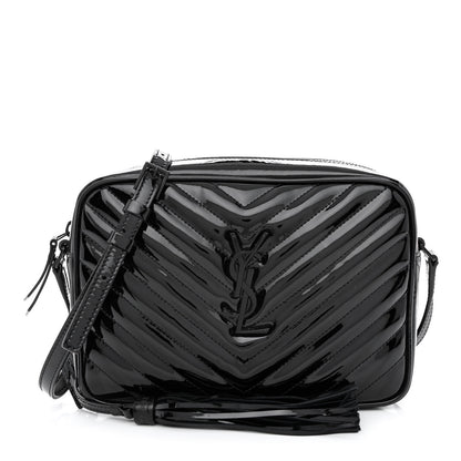 Saint Laurent Patent Calfskin Matelasse Monogram Lou Camera Bag Black 1 of 10