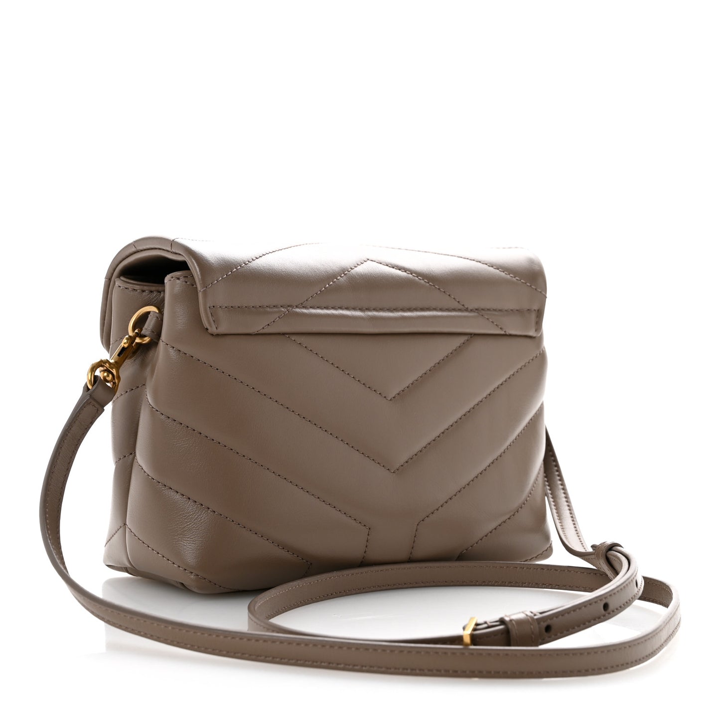 Calfskin Y Quilted Monogram Toy Loulou Crossbody Bag Taupe
