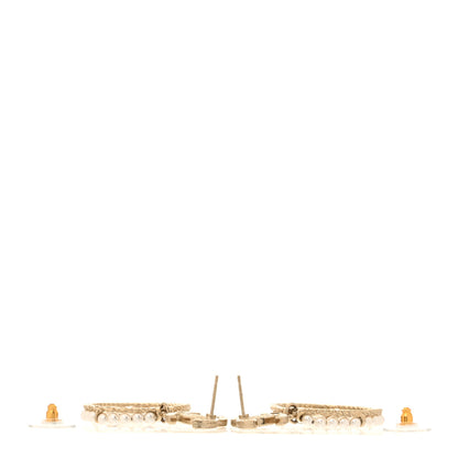 Chanel Crystal Pearl Chanel Charms CC Drop Earrings Gold 3 of 5