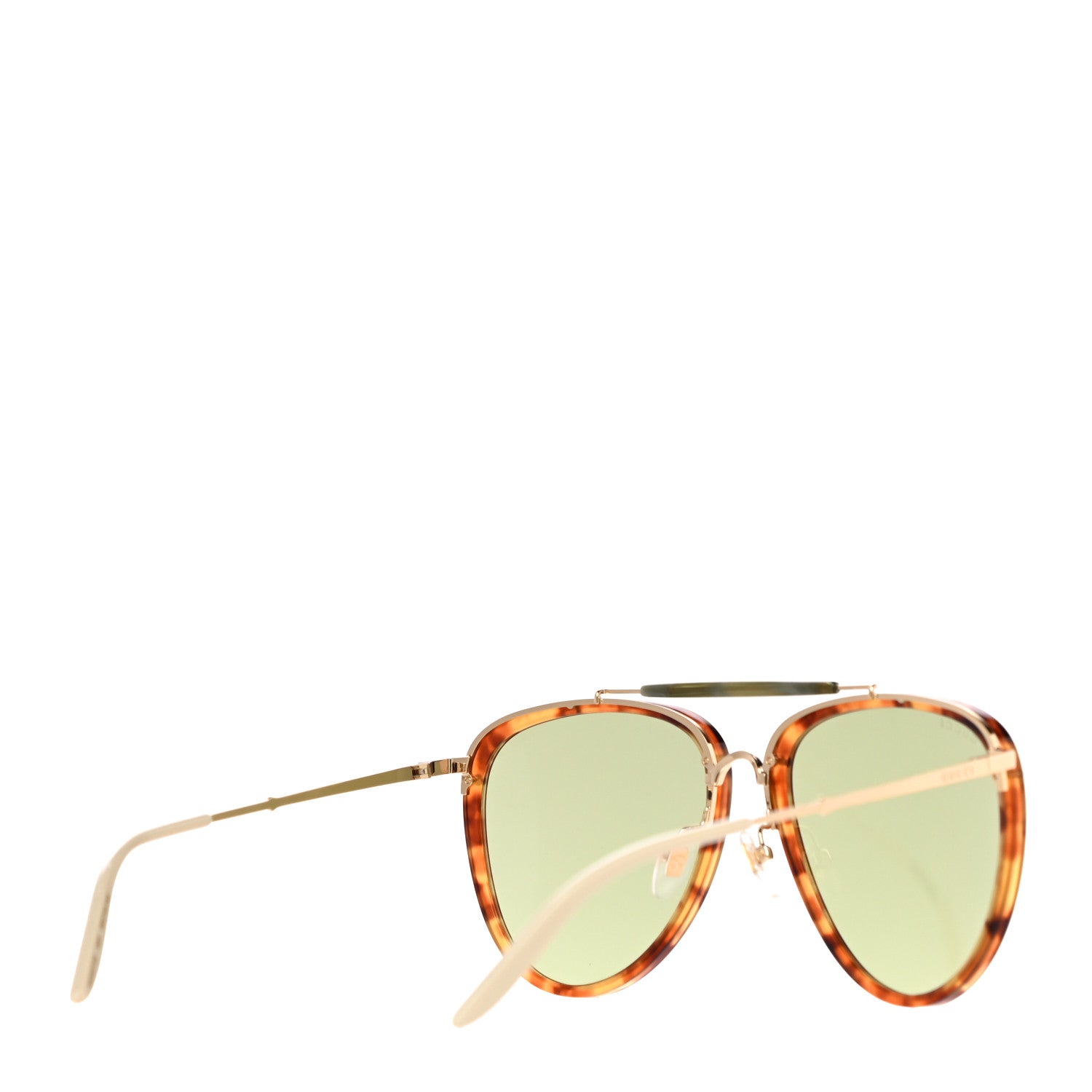 Gucci Aviator Sunglasses GG0672S Havana Gold Green 3 of 8
