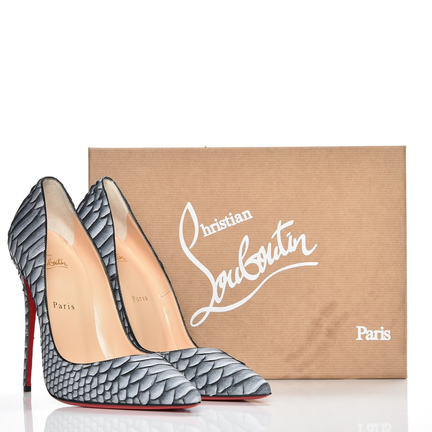 Christian Louboutin Python Frozen So Kate 120 Pumps 40 Black White 8 of 9