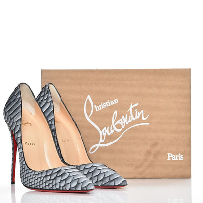 Christian Louboutin Python Frozen So Kate 120 Pumps 40 Black White 8 of 9