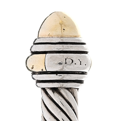 David Yurman Sterling Silver 14K Yellow Gold 5mm Cable Classics Dome Bracelet 3 of 4