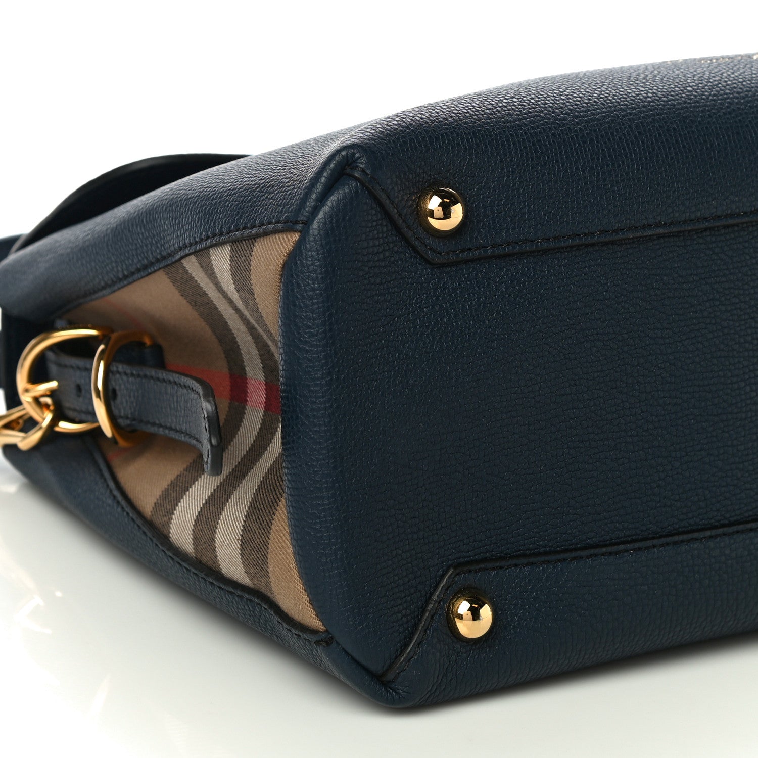 Burberry Derby Calfskin House Check Medium Camberley Ink Blue 8 of 11