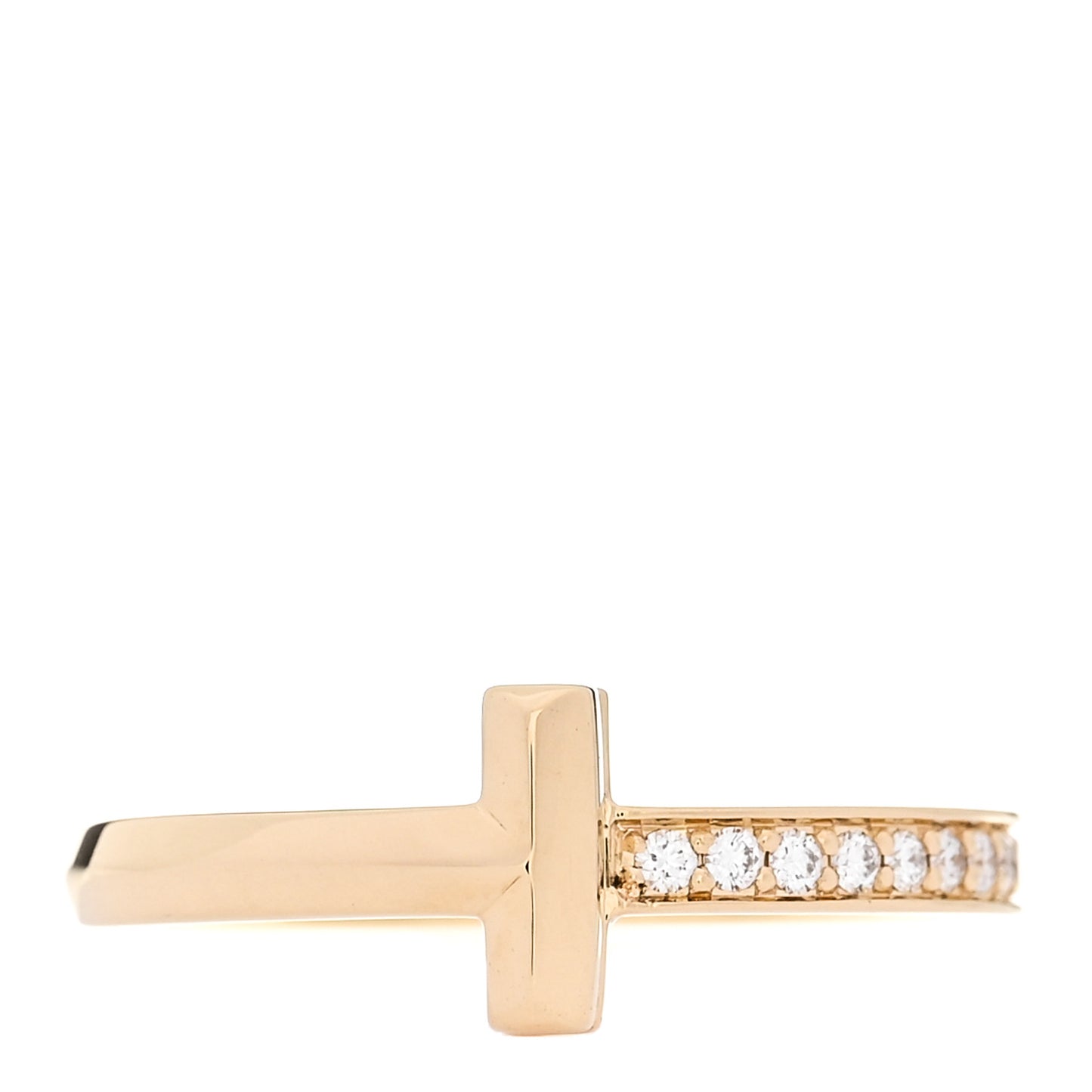 18K Yellow Gold Diamond T T1 Ring 52 6