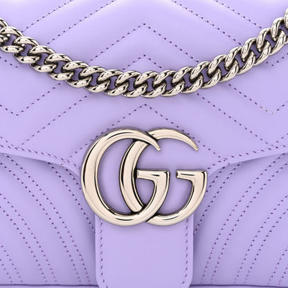 Gucci Calfskin Matelasse Small GG Marmont Shoulder Bag Lapis 8 of 10