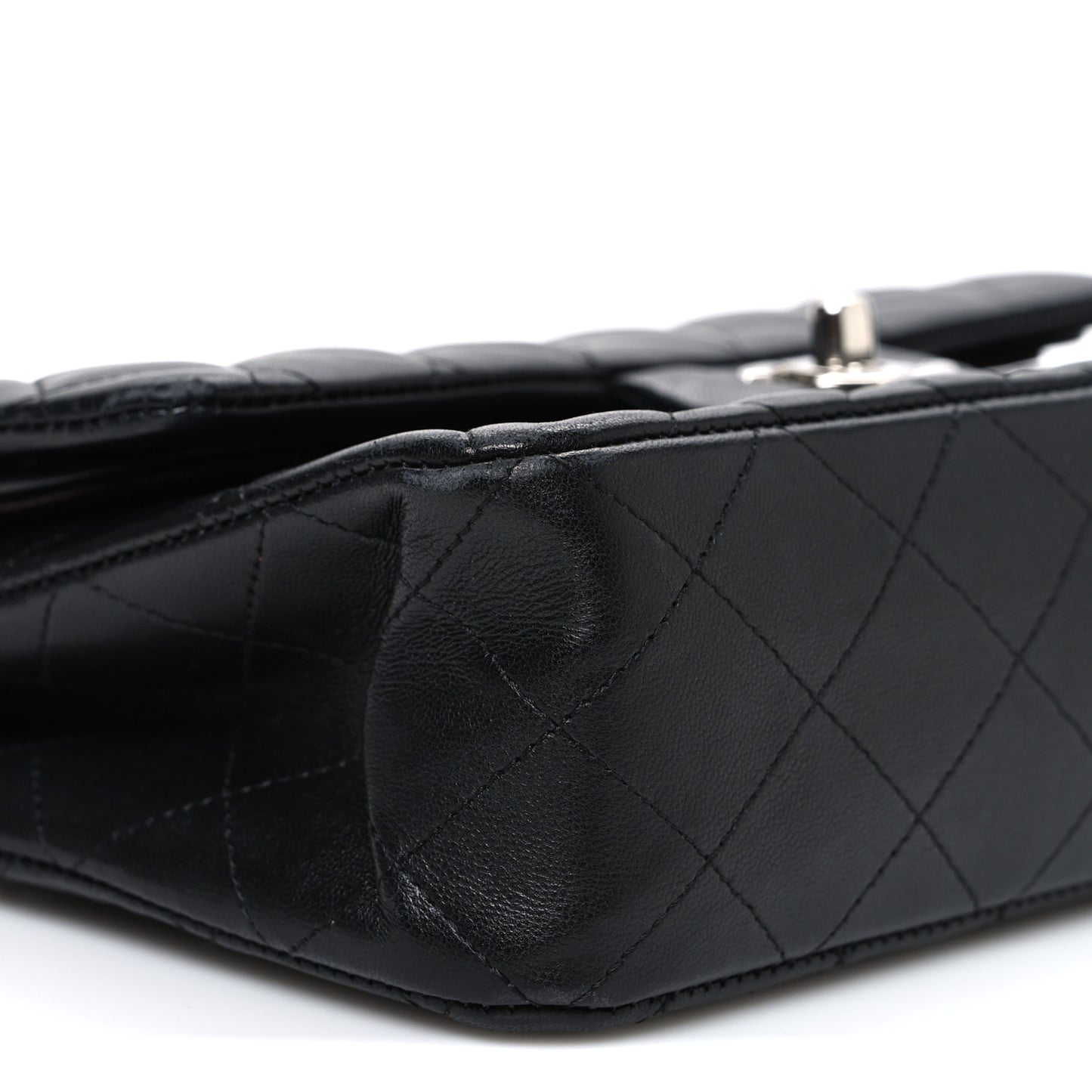 Lambskin Quilted Small Double Flap Black