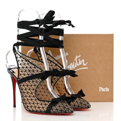 Christian Louboutin Patent Fishnet Lace Directoire 100 Pumps 39 Version Black 8 of 8