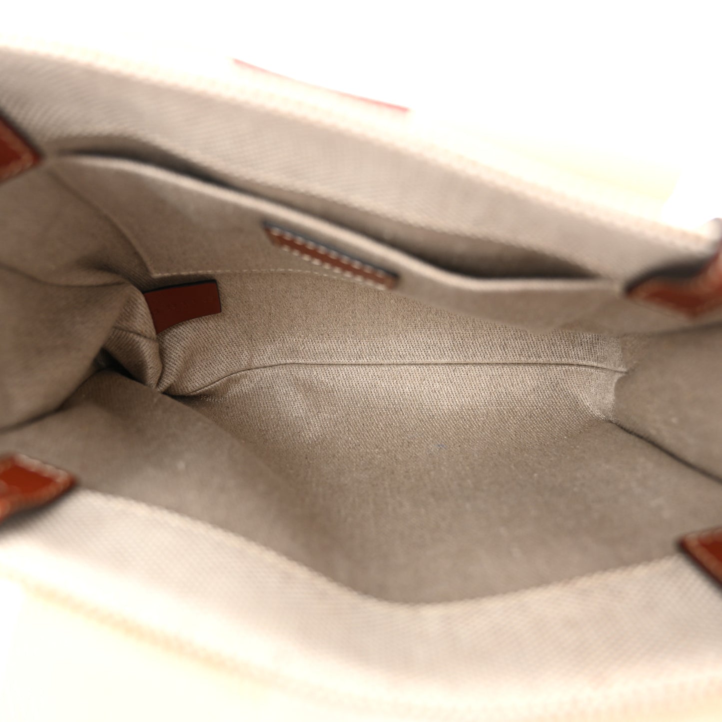 Cotton Calfskin Small Woody Ribbon Tote With Strap White Brown