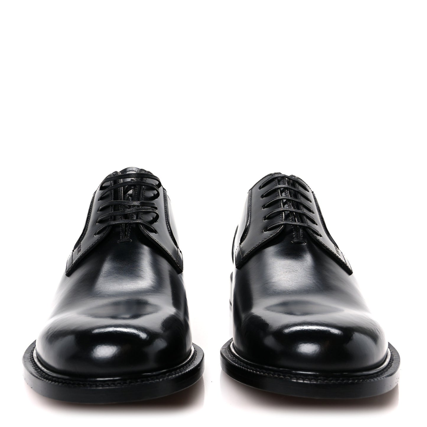 Calfskin Mens Derby Shoes 42 Black