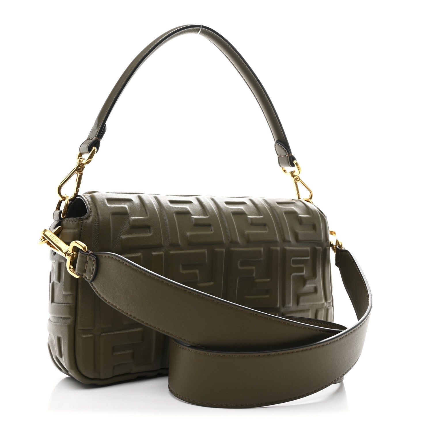 Fendi Nappa FF 1974 Embossed Baguette Avocado 3 of 10