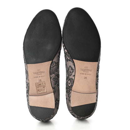 Valentino Garavani Lace Loafer Flats 35 Black 5 of 8