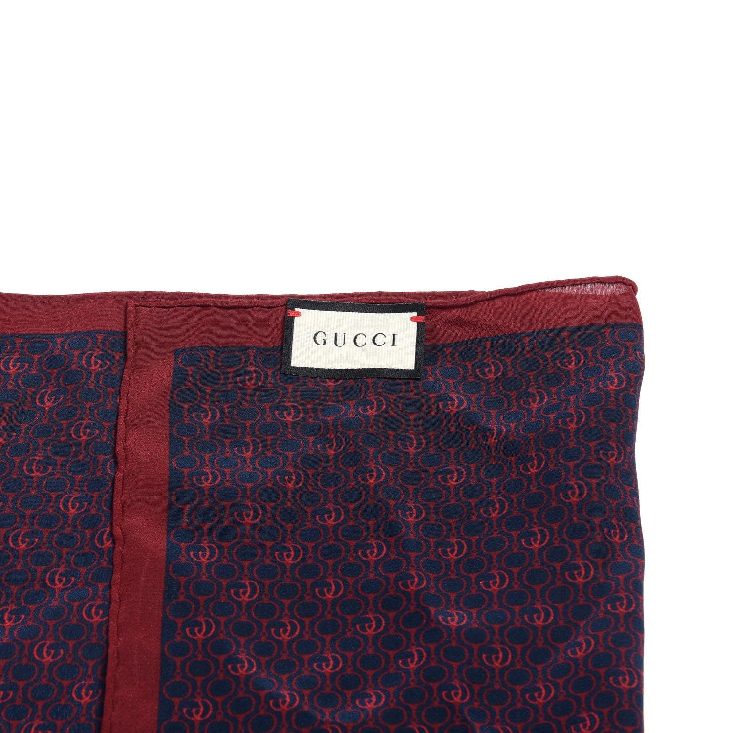 Gucci Silk GG Print Scarf Blue Red 2 of 3