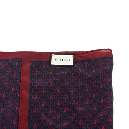 Gucci Silk GG Print Scarf Blue Red 2 of 3