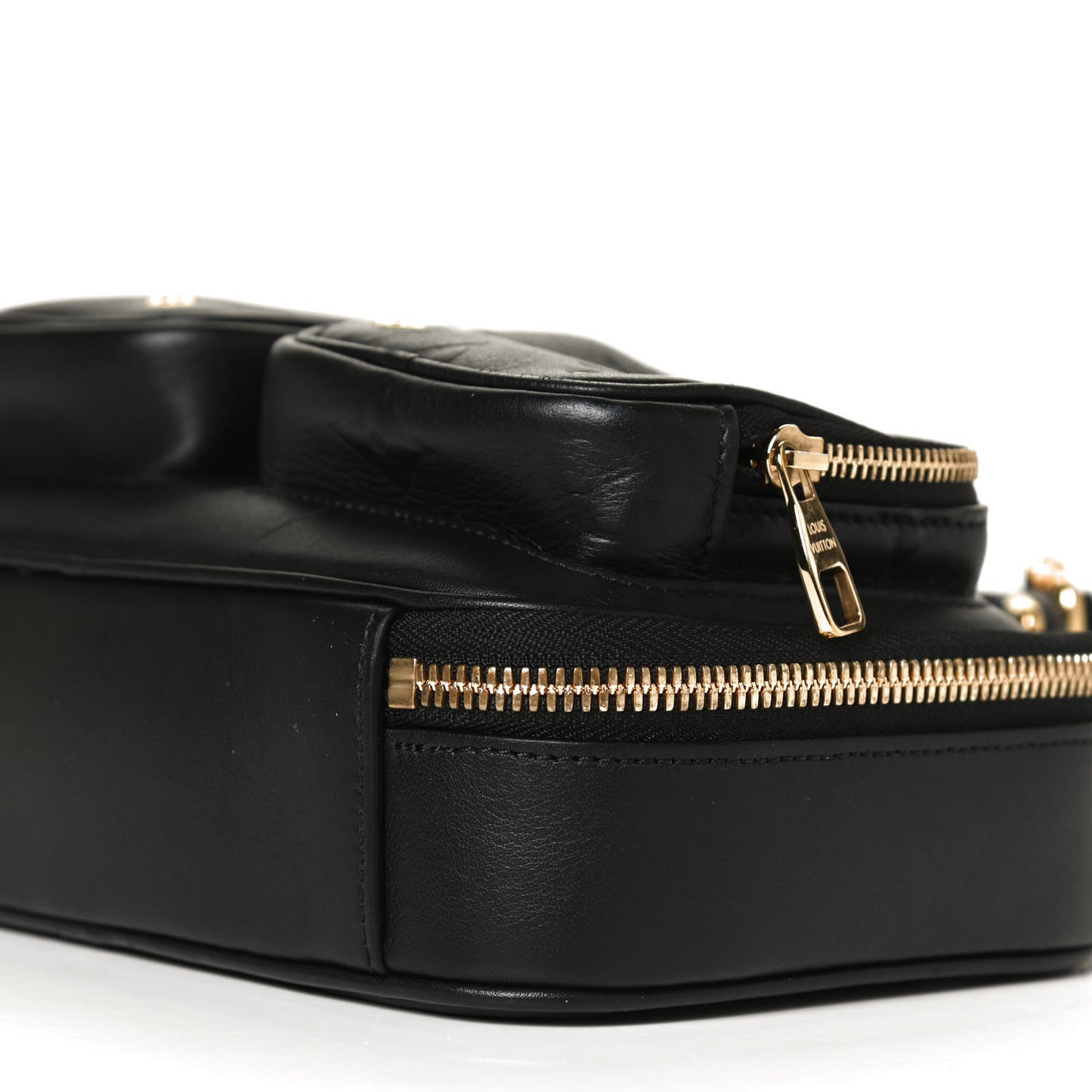 Calfskin Monogram Embossed Utility Crossbody Black