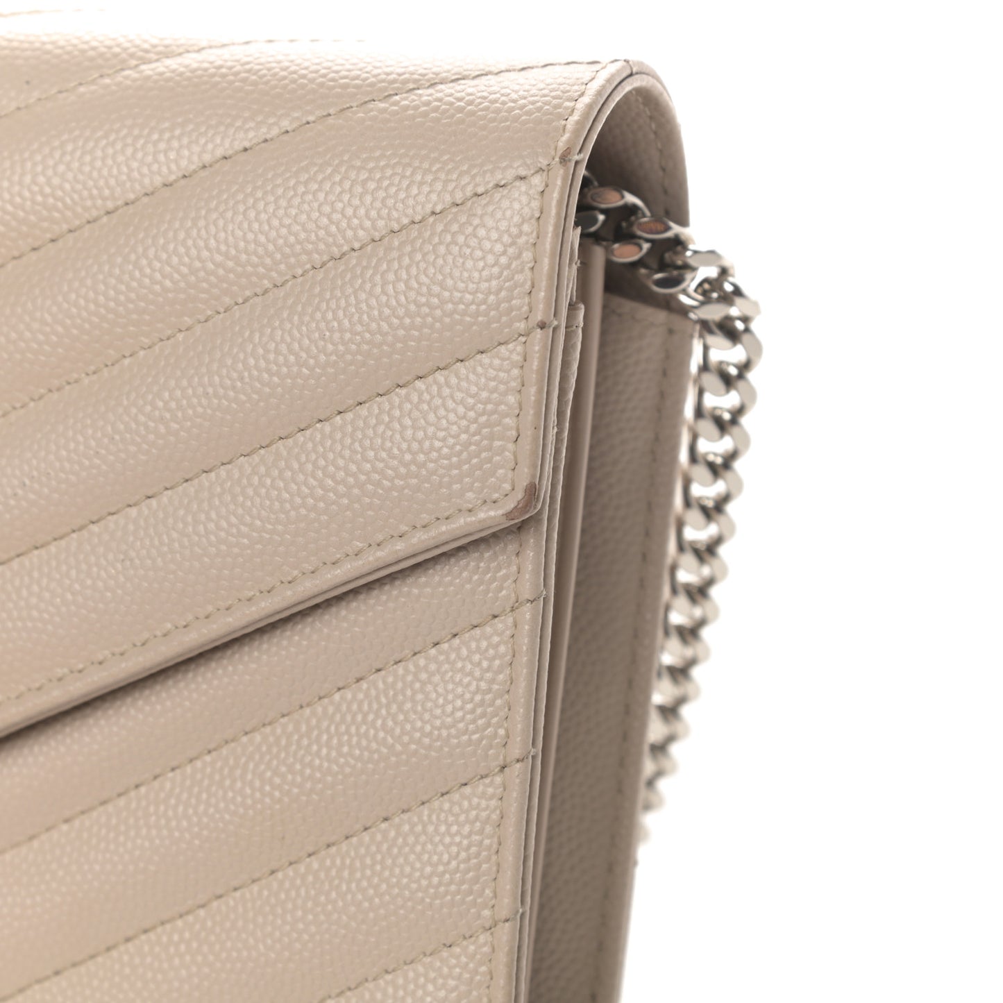 Grain De Poudre Matelasse Chevron Monogram Chain Wallet Rose Poudre