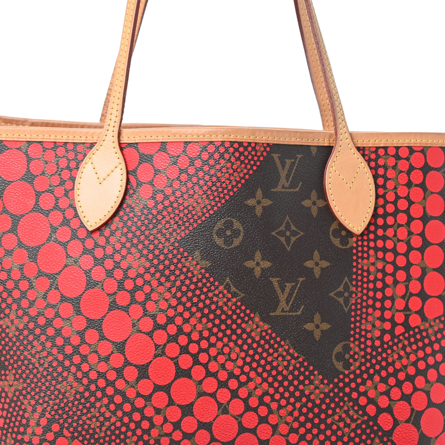 Monogram Kusama Waves Neverfull MM Red