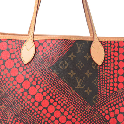 Louis Vuitton Monogram Kusama Waves Neverfull MM Red 7 of 9