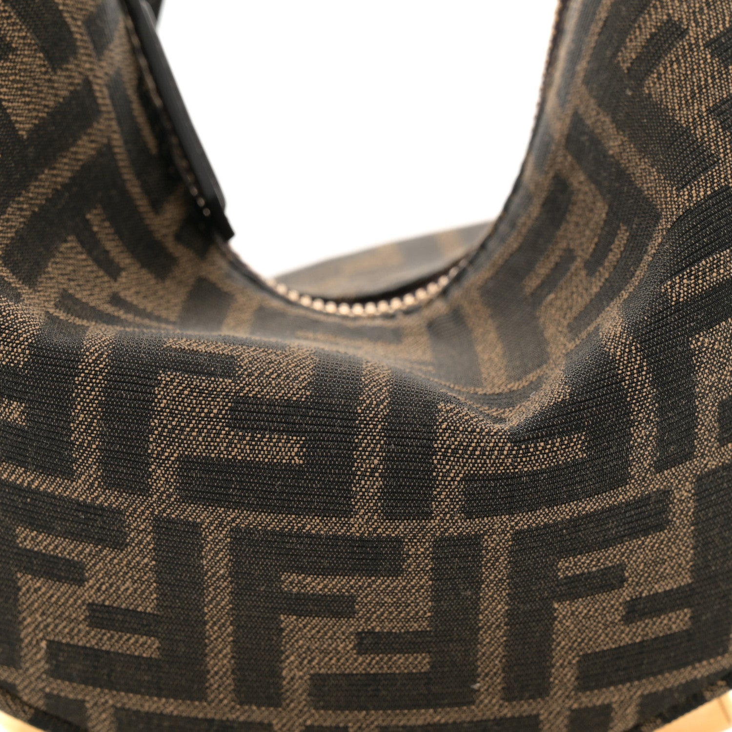Fendi Fabric Jacquard Vitello Grace FF 1974 Mini Fendigraphy Hobo Bag Tobacco Moro Ebano 8 of 10
