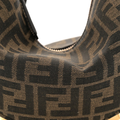 Fendi Fabric Jacquard Vitello Grace FF 1974 Mini Fendigraphy Hobo Bag Tobacco Moro Ebano 8 of 10