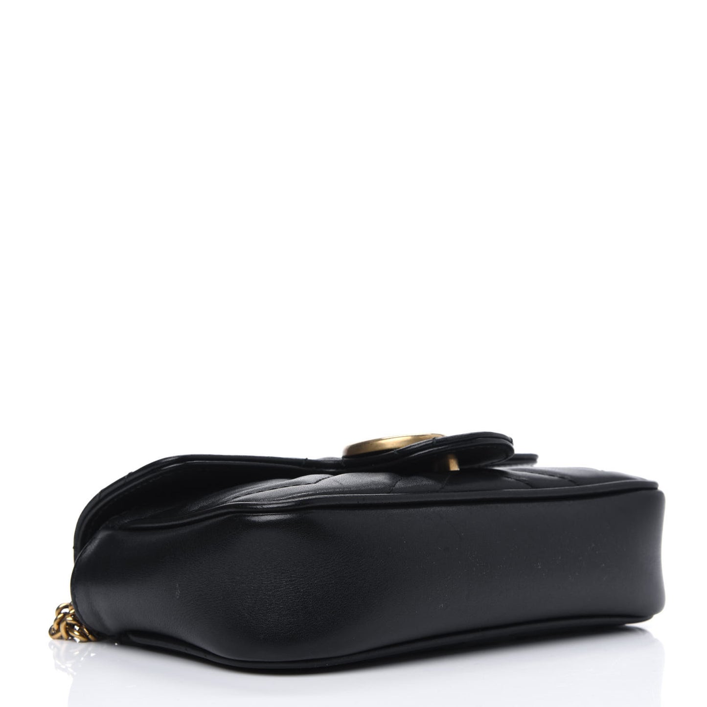 Calfskin Matelasse Super Mini GG Marmont Shoulder Bag Black