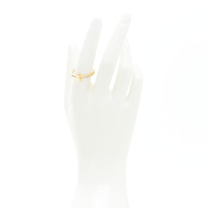 Tiffany 18K Yellow Gold Diamond T T1 Ring 57 8 2 of 5