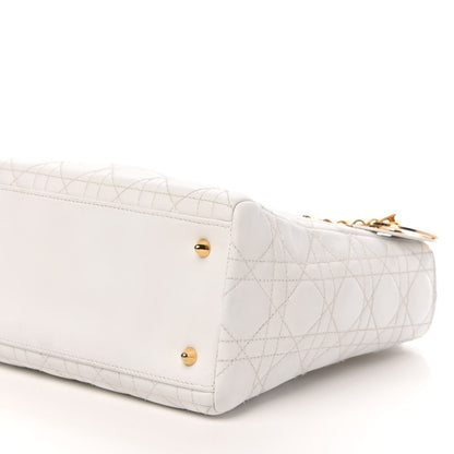 Christian Dior Lambskin Cannage Medium Lady Dior White 9 of 13
