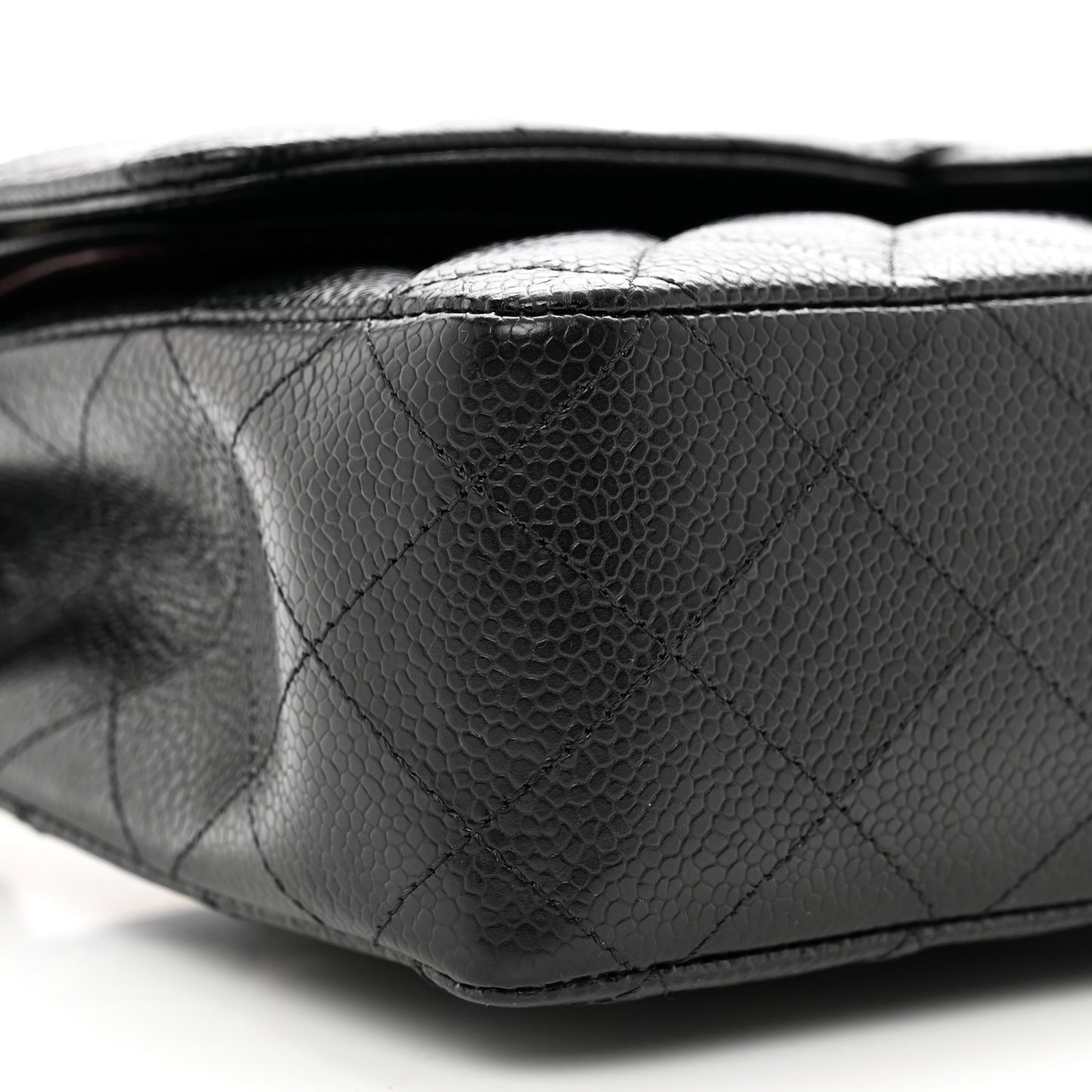 Caviar Quilted Medium Double Flap Black